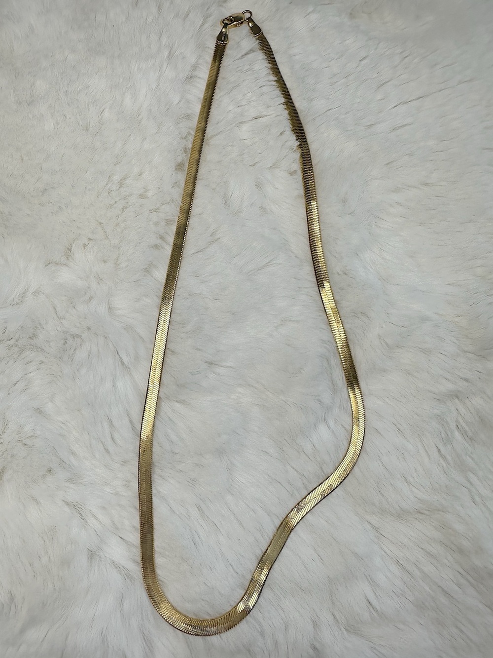 New Ettika 18K Gold Plated Snake Flat Herringbone Necklace 18"